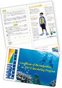 「NAUIスノーケリングガイド」と記念になる参加証